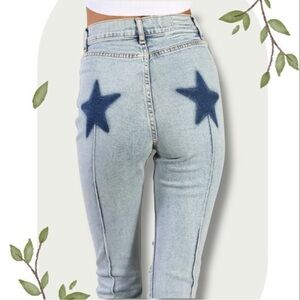 REVICE Uptown Rising Star High Rise Distressed Light Denim Blue Jeans- Size 26